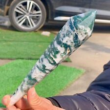 239G Natural agate water grass quartz crystal single end rod targeted therapy picture