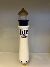 Rare Vintage Miller Lite Working Lighthouse Beer Tap Handle Approximately 12” picture