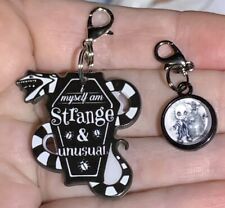 2 Pc Acrylic Beetlejuice Betelgeuse Charm Zipper Pull & Keychain Add On Clip picture