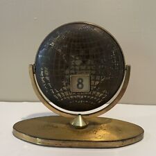 Vintage Mid Century Brass Rolling Perpetual Desk Top Calendar Paperweight picture