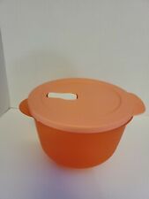 Tupperware Crystal wave  2 quart  microwavable Bowl and lid guava picture