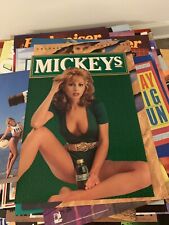 Vintage Poster 26.5”x19” Mickeys Fine Malt Liquor Model Green Promo Ad picture