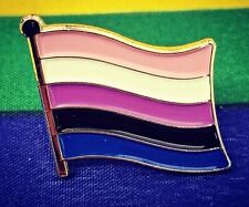 Genderfluid Flag Enamel Pin Badge - LGBTQ+ Gay Pride Lapel Lesbian Rainbow picture