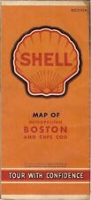 1942 SHELL OIL CO Military War Message Road Map BOSTON CAPE COD Massachusetts picture