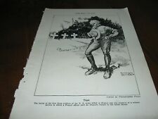 1918 Original POLITICAL CARTOON - UNCLE SAM Playing Taps for 3 U.S. Soldiers WWI picture