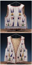  Old American Sioux Style Fully Beaded Suede Leather Hide Powwow Vest NBV116 picture