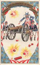 c1905 Uncle Sam Children Cannon Firecrackers Patriotic  Fourth of July P505 picture
