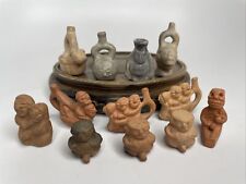Fertility & Happiness Clay Idols Miniature Lot 12 Vintage Figures Primitive picture