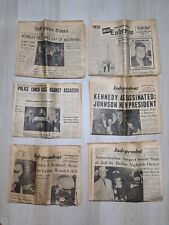 Lot of 6 Historic Newspapers - JFK Kennedy Assassination - LA Times Independent picture