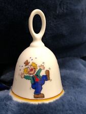 Vintage Papel Clown-Around White Porcelain Decorated Bell Gold Trim Japan VN picture