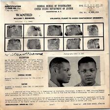 1950 FBI WANTED POSTER WILLIAM T. REMOND ARMED AND CONSIDERED DANGEROUS 37-15 picture