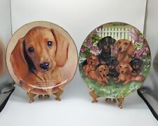 Eyes Of Love And Darling Dachshunds Collector Plates From Danbury Mint  picture