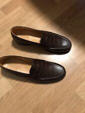 J.M. Weston Brown 180 Moccasin Leather Mens Slip On Loafer Size 8 D Orig $980 picture