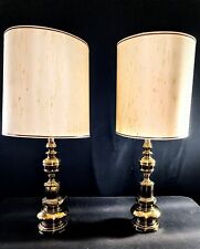 Pair of Stiffel Solid Brass Table Lamps With ORIGINAL SHADES picture