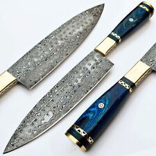 Custom Handmade Forged Damascus Steel Kitchen Chef Knife Camping Hunting Knife picture