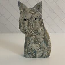 Laurel Burch Style Cat Ceramic Stone Figurine 6” picture