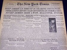 1944 JULY 28 NEW YORK TIMES - DEEP AMERICAN THRUST IS NEARING COUTANCES- NT 1715 picture