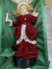 Vtg 1999 Holiday Time Animated Musical Illuminated Christmas Girl Figure 18” picture