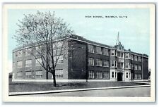 c1940's High School Building Exterior Roadside Waverly Iowa IA Unposted Postcard picture