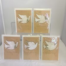 5 X Hallmark SIGNATURE Christmas Cards WITH HANGABLE ORNAMENT PEACE * READ ** picture