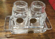 RCR Royal Crystal Rock 24% Lead Salt & Pepper Shaker With Tray - No Caps  picture