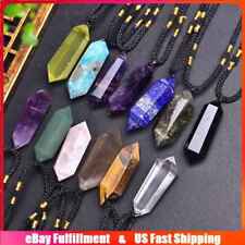 Natural Quartz Crystal Pendant Chakra Healing Stone Charms Necklace Gift Reiki picture