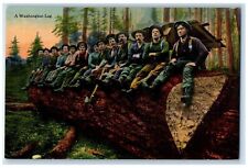 c1920s A Washington Log Scene Loggers Washington WA Unposted Vintage Postcard picture