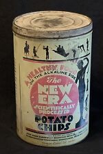 VTG 50's NEW ERA POTATO CHIP CAN Healthy Food Scientifically Processed 1 LB CAN picture