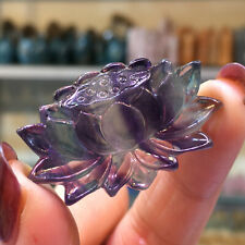 1pc Natural fluorite lotusquartz Hand-Carved Crystal Healing picture