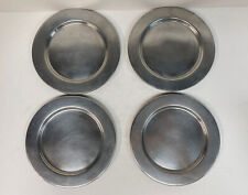 1930s American Pewter Bechard Manu 1810 Set of 4 Saucers 5.5” w/ 0.75” Lip picture