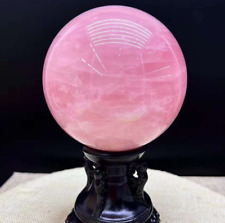 2.95lb TOP Natural Pink Rose Quartz Sphere Crystal Ball Reiki Healing Decor+S picture