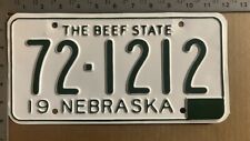 1962 Nebraska license plate 72-1212 YOM DMV Chase Ford Chevy Dodge 11238 picture