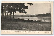1909 Bankson Lake St. Jose Park Landing Lawton Michigan Vintage Antique Postcard picture