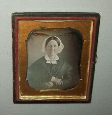 Antique vtg 1850s DAGUERREOTYPE Photo Poised Lady Woman 1/6 plt dag picture