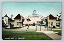 New Orleans LA-Louisiana, Entrance to Audubon Place, c1910 Vintage Postcard picture