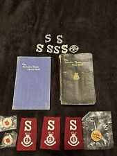 antique salvation army 1930 song book and 1945 chorus book plus pins   picture