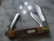 Buck Stockman 371 Folding 3 Blade Pocket Knife Amber Jigged Bone 420J2 4