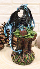 Ebros Blue Midnight Dragon Mother Guarding LED Translucent Egg Figurine Light picture