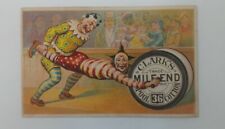 Rare Victorian Trade Card 1880s Clark's Mile End Spool Cotton Funny Circus Clown picture