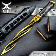 M48 Cyclone Gold Solar Flare Twister Tri Dagger Knife Spike UC3163GLA 2Cr13 New picture