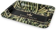 King Palm | Green Metal Rolling Tray | Full Size Rolling Tray | 13.5 x 11 Inch picture