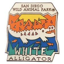 Vintage San Diego Wild Animal Park White Alligator Travel Souvenir Pin picture
