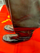 Vintage USSR boots.  Officer's leather chrome plated uniform, size 43.  USSR arm picture