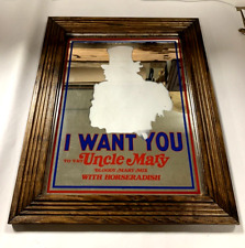 VINTAGE I WANT YOU TO TRY UNCLE MARY BLOODY MARY BAR MIRROR SIGN (13B) picture