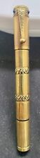 WATERMAN 42 SAFETY CONTINENTAL GOLD 18k OVERLAY & STONES FOUNTAIN PEN c1920 v/g picture