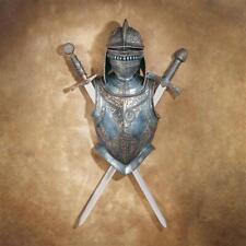 16th C Medieval Full Size Breast Plate Helmet Crossed Swords Armor Wall Display picture