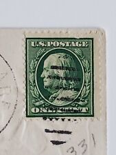 Ben Franklin Green One Cent Stamp 1909 Postmark Northweare NH Postcard picture