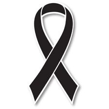 Black Melanoma Cancer Awareness Ribbon Car Magnet Decal Heavy Duty 3.5