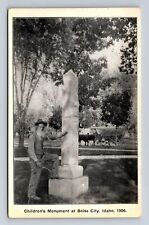 Boise City ID-Idaho, Children's Monument, Antique, Vintage Souvenir Postcard picture