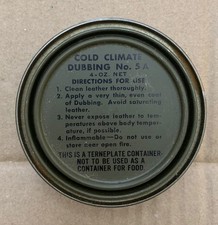 Original WWII US Military Cold Climate Shoe Dubbing Can picture